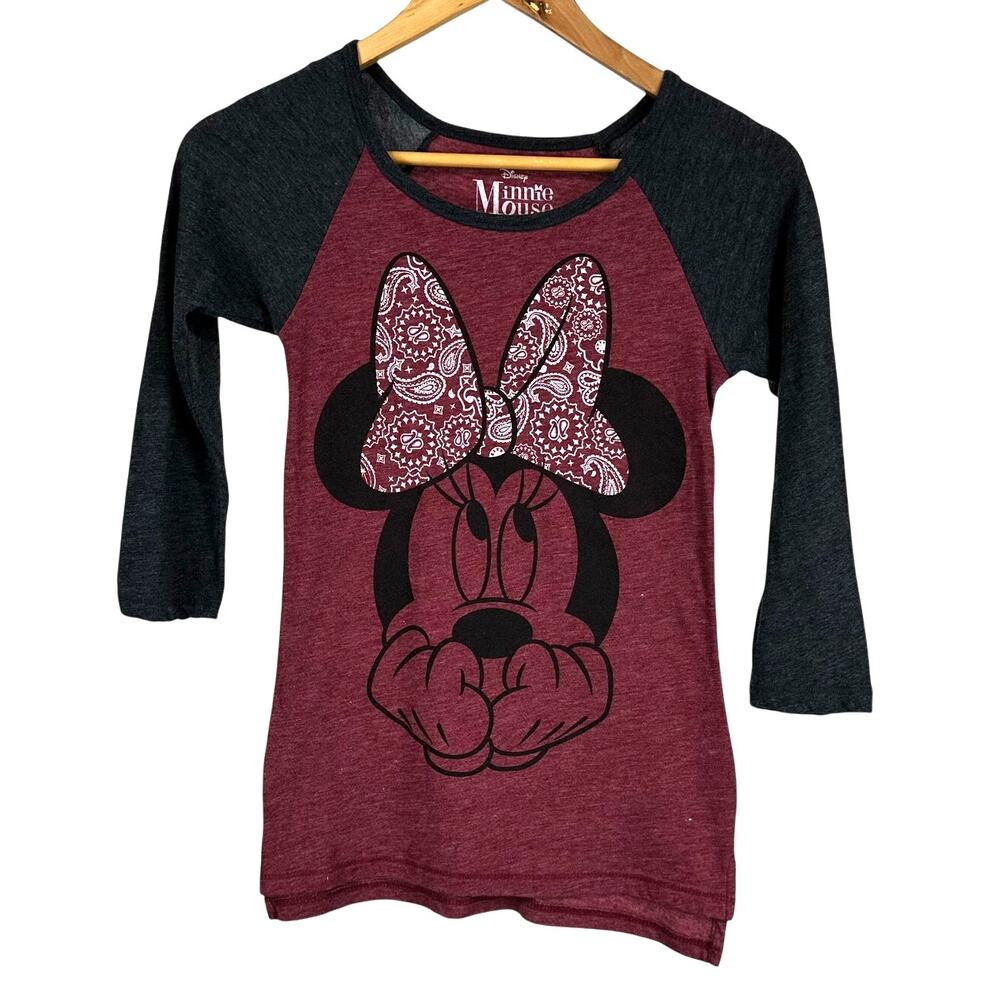 Disney Minnie Mouse 3/4 Sleeve Women's Shirt Size XS Good Used Condition